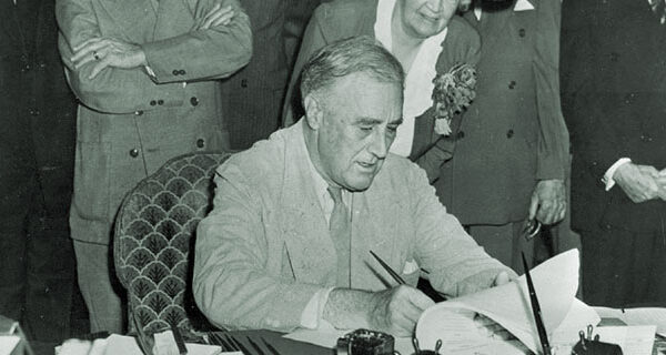 President Roosevelt signing the GI Bill into law, June 22, 1944, FDR Library