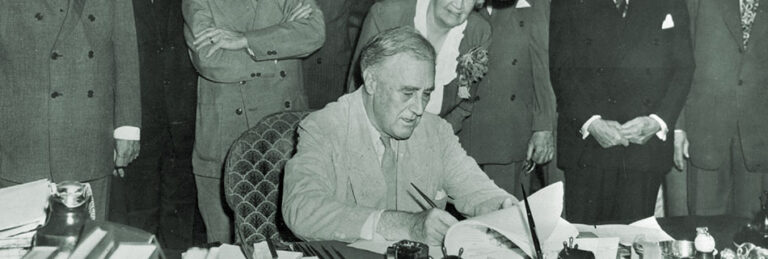 President Roosevelt signing the GI Bill into law, June 22, 1944, FDR Library