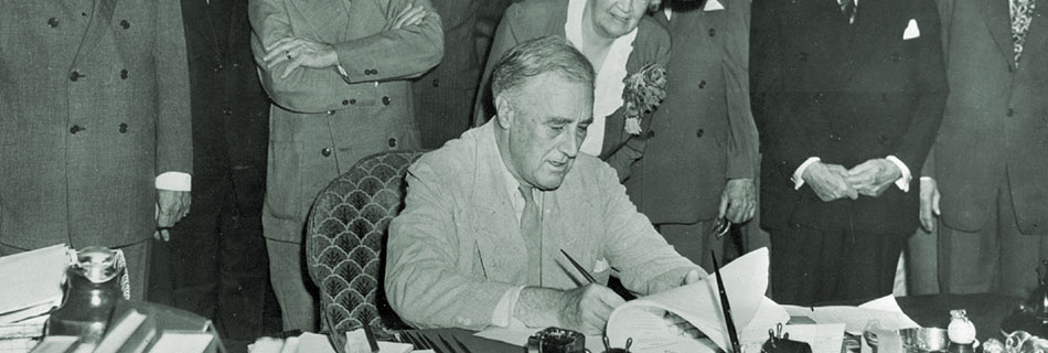 President Roosevelt signing the GI Bill into law, June 22, 1944, FDR Library